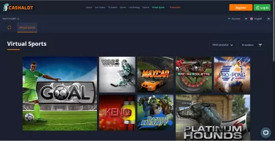 CASHALOT.bet Review: Online Bets : Virtual sports to bet on